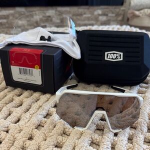 100% White and Black Sports Sunglasses